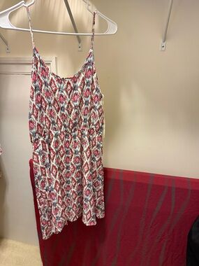Francesca's Collections Red, White & Blue Printed Spaghetti Strap Dress